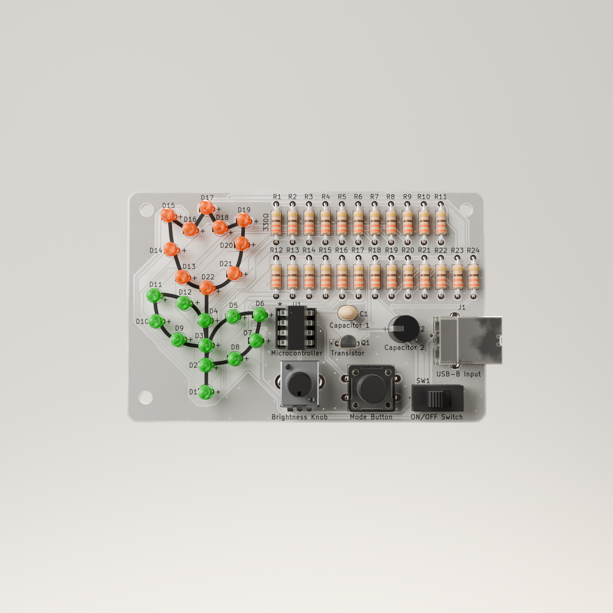 Solder Rose Kit, orange rose, front view