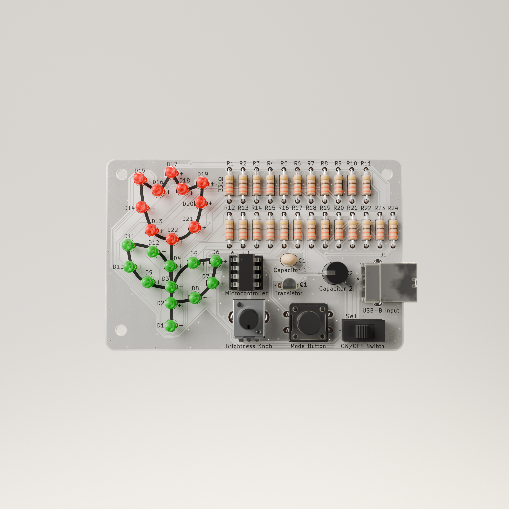 Solder Rose Kit, red rose, front view